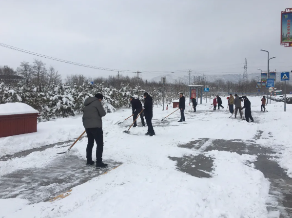 瑞雪兆豐年 掃雪保安全——市產投集團團委組織開展積雪清掃活動(圖1)
